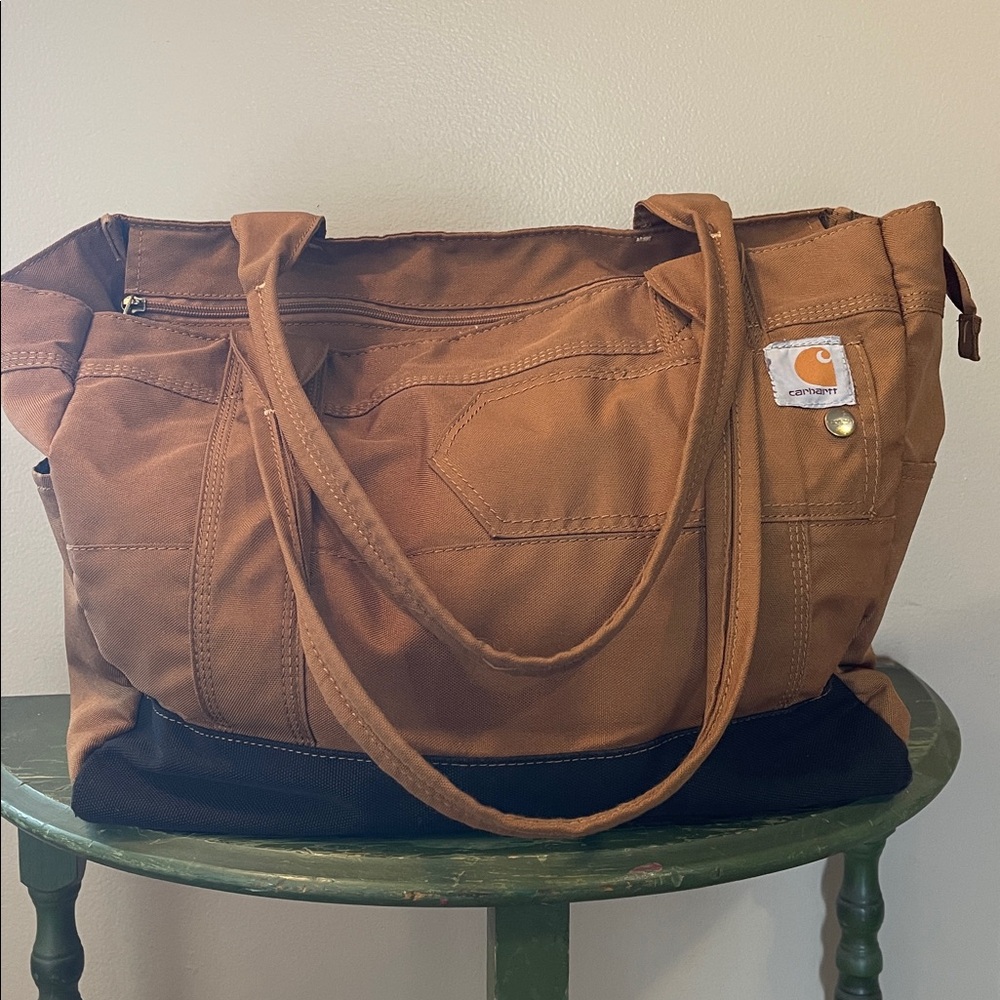 Carhartt Tan and Black Canvas Tote